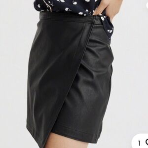 Abercrombie Fitch faux leather wrap skirt